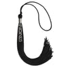 Black Graduation Tassel with Silver Stacked Date Drop by Wholesale Grad Supply