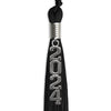 Black Graduation Tassel with Silver Stacked Date Drop by Wholesale Grad Supply