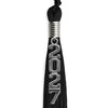 Black Graduation Tassel with Silver Stacked Date Drop by Wholesale Grad Supply