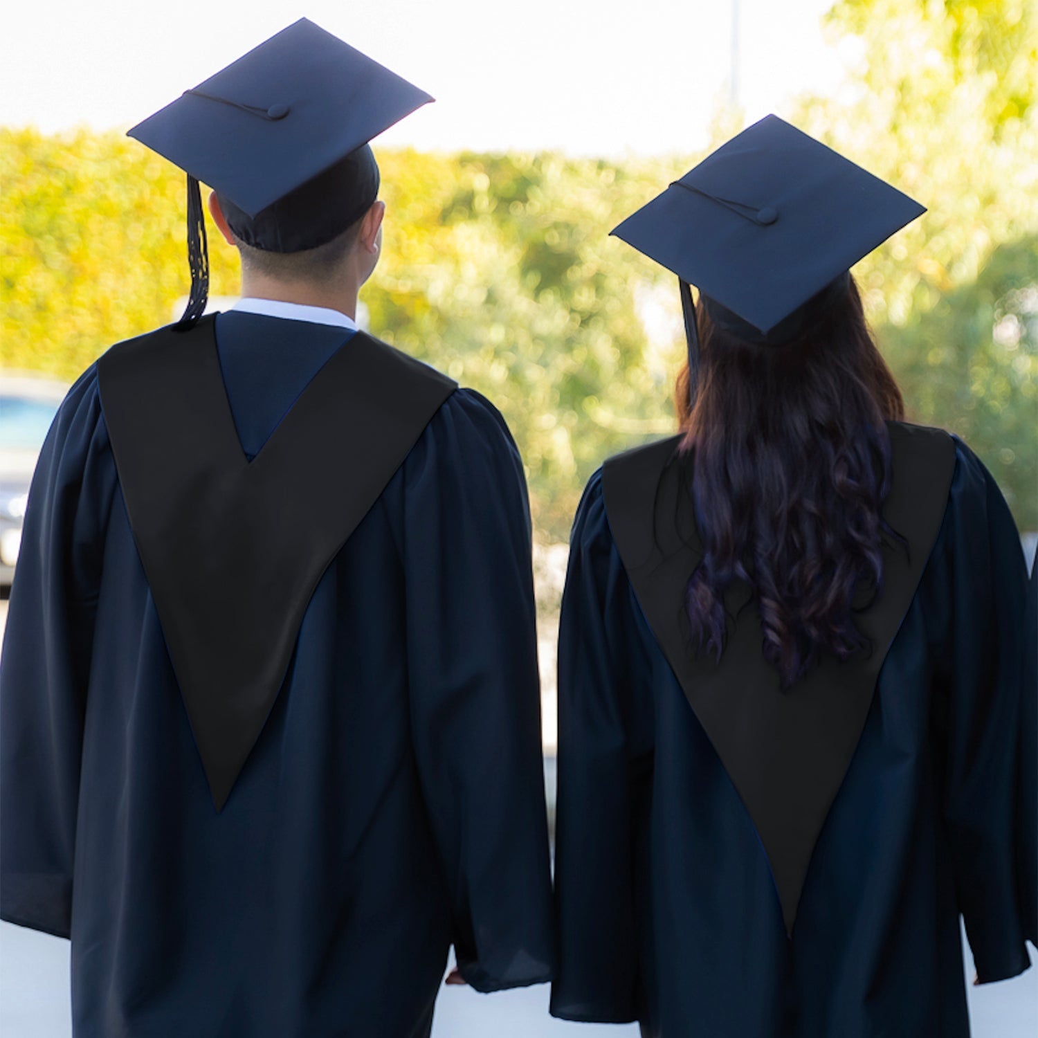 Black Graduation V-Stole by Wholesale Grad Supply