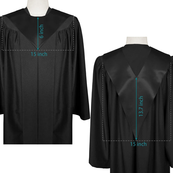 Black Graduation V-Stole by Wholesale Grad Supply