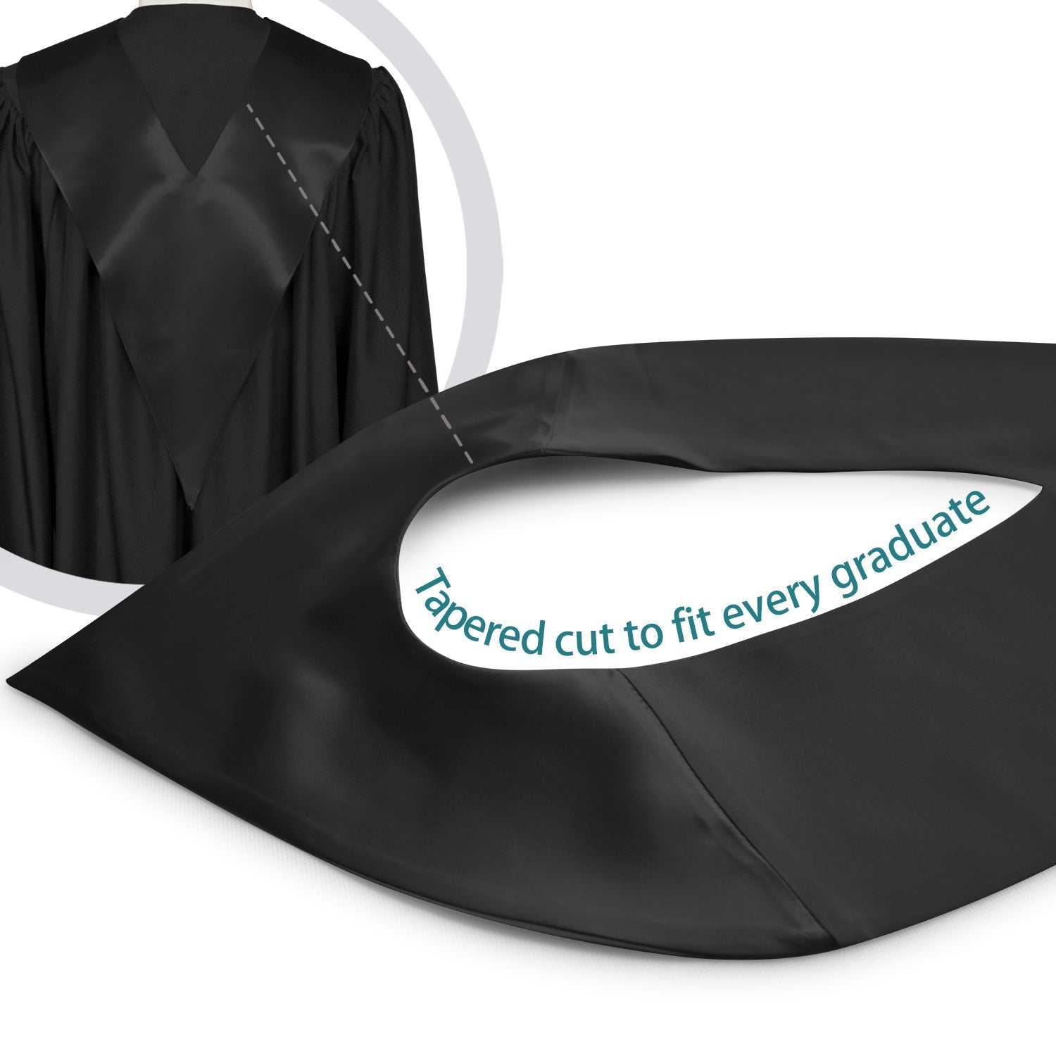 Black Graduation V-Stole by Wholesale Grad Supply