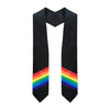 Black Rainbow LGBTQ+ Gay Pride Graduation Stole by Wholesale Grad Supply