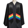 Black Rainbow LGBTQ+ Gay Pride Graduation Stole by Wholesale Grad Supply