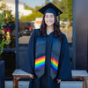 Black Rainbow LGBTQ+ Gay Pride Graduation Stole by Wholesale Grad Supply