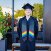 Black Rainbow LGBTQ+ Gay Pride Graduation Stole by Wholesale Grad Supply