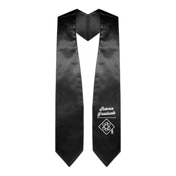 Black Science Graduate Stole/Sash with Classic Tips by Wholesale Grad Supply