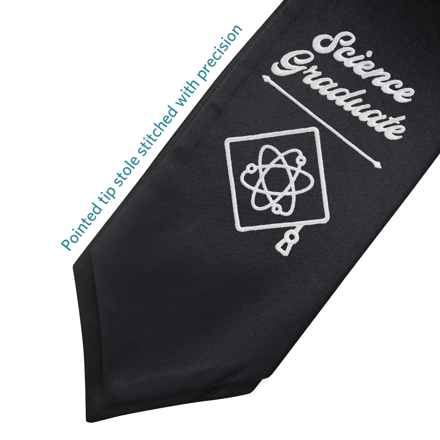 Black Science Graduate Stole/Sash with Classic Tips by Wholesale Grad Supply