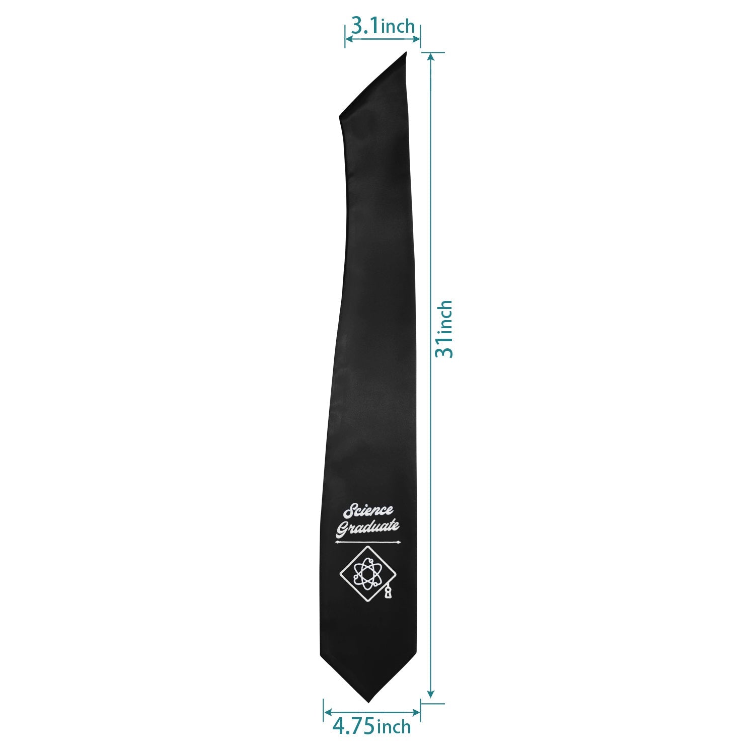 Black Science Graduate Stole/Sash with Classic Tips by Wholesale Grad Supply
