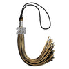 Black/Antique Gold Mixed Color Graduation Tassel with Silver Bling Charm by Wholesale Grad Supply