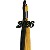 Black/Bright Gold Graduation Tassel with Black Bling Charm by Wholesale Grad Supply