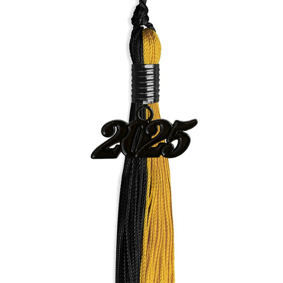 Black/Bright Gold Graduation Tassel with Black Bling Charm by Wholesale Grad Supply