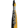 Black/Bright Gold Graduation Tassel with Silver Stacked Date Drop by Wholesale Grad Supply
