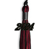 Black/Cardinal Mixed Color Graduation Tassel with Black Bling Charm by Wholesale Grad Supply