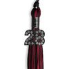 Black/Cardinal Mixed Color Graduation Tassel with Black Bling Charm by Wholesale Grad Supply
