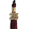 Black/Cardinal Mixed Color Graduation Tassel with Gold Bling Charm by Wholesale Grad Supply