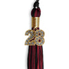 Black/Cardinal Mixed Color Graduation Tassel with Gold Bling Charm by Wholesale Grad Supply