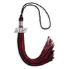 Black/Cardinal Mixed Color Graduation Tassel with Silver Bling Charm by Wholesale Grad Supply