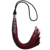 Black/Cardinal Mixed Color Graduation Tassel with Stacked Silver Date Drop by Wholesale Grad Supply