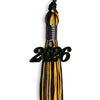 Black/Gold Mixed Color Graduation Tassel with Black Bling Charm by Wholesale Grad Supply