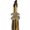 Black/Gold Mixed Color Graduation Tassel with Gold Bling Charm by Wholesale Grad Supply