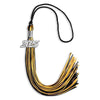 Black/Gold Mixed Color Graduation Tassel with Silver Bling Charm by Wholesale Grad Supply