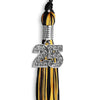 Black/Gold Mixed Color Graduation Tassel with Silver Bling Charm by Wholesale Grad Supply