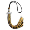 Black/Gold Mixed Color Graduation Tassel with Silver Bling Charm by Wholesale Grad Supply