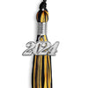 Black/Gold Mixed Color Graduation Tassel with Silver Bling Charm by Wholesale Grad Supply