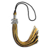 Black/Gold Mixed Color Graduation Tassel with Silver Bling Charm by Wholesale Grad Supply