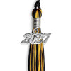 Black/Gold Mixed Color Graduation Tassel with Silver Bling Charm by Wholesale Grad Supply
