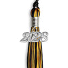 Black/Gold Mixed Color Graduation Tassel with Silver Bling Charm by Wholesale Grad Supply