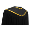 Black/Gold Plain Graduation Stole with Trim Color & Angled End by Wholesale Grad Supply