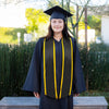 Black/Gold Plain Graduation Stole with Trim Color & Angled End by Wholesale Grad Supply