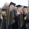 Black/Gold Plain Graduation Stole with Trim Color & Angled End by Wholesale Grad Supply