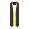 Black/Gold Plain Graduation Stole with Trim Color & Classic End by Wholesale Grad Supply