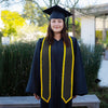 Black/Gold Plain Graduation Stole with Trim Color & Classic End by Wholesale Grad Supply