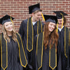 Black/Gold Plain Graduation Stole with Trim Color & Classic End by Wholesale Grad Supply