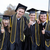 Black/Gold Plain Graduation Stole with Trim Color & Classic End by Wholesale Grad Supply