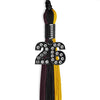 Black/Gold/Maroon Graduation Tassel with Black Bling Charm by Wholesale Grad Supply