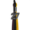 Black/Gold/Maroon Graduation Tassel with Black Bling Charm by Wholesale Grad Supply