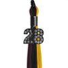 Black/Gold/Maroon Graduation Tassel with Black Bling Charm by Wholesale Grad Supply