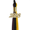 Black/Gold/Maroon Graduation Tassel with Gold Bling Charm by Wholesale Grad Supply