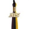 Black/Gold/Maroon Graduation Tassel with Gold Bling Charm by Wholesale Grad Supply