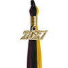 Black/Gold/Maroon Graduation Tassel with Gold Bling Charm by Wholesale Grad Supply