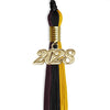 Black/Gold/Maroon Graduation Tassel with Gold Bling Charm by Wholesale Grad Supply