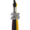Black/Gold/Maroon Graduation Tassel with Silver Bling Charm by Wholesale Grad Supply