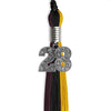 Black/Gold/Maroon Graduation Tassel with Silver Bling Charm by Wholesale Grad Supply