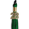 Black/Green Mixed Color Graduation Tassel with Gold Bling Charm by Wholesale Grad Supply