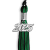 Black/Green Mixed Color Graduation Tassel with Silver Bling Charm by Wholesale Grad Supply